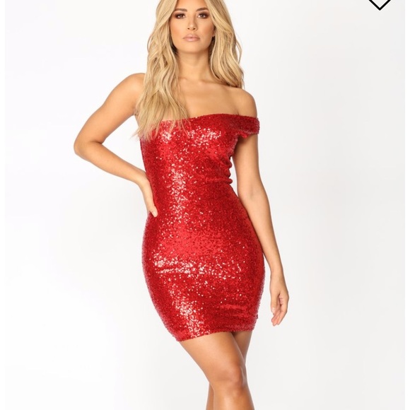 FASHION NOVA Red Sequin Dress - Picture 8 of 8